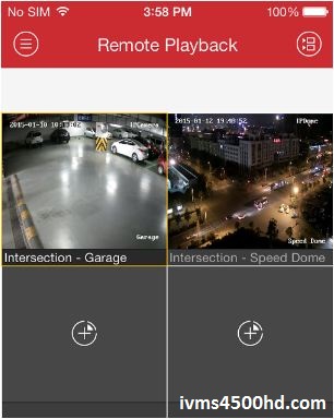 remote playback option on ivms 4500 app